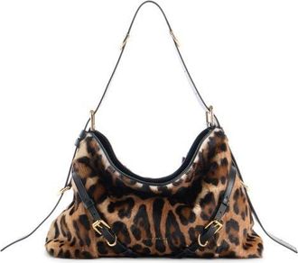 Givenchy Medium Voyou Genuine Calf Hair Hobo Bag in Black/beige at Nordstrom
