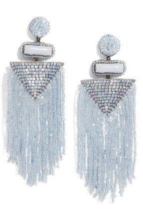 Deepa Gurnani Jody Beaded Tassel Earrings in Powder Blue at Nordstrom