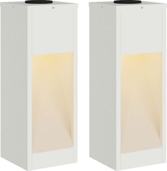 vidaXL Luz De Sendero Led Solar 2 Uds. Blanco C&aacute;lido 18 X 18 X 50 Cm Vidaxl