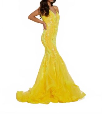 Jasz Couture Mermaid Gown In Yellow