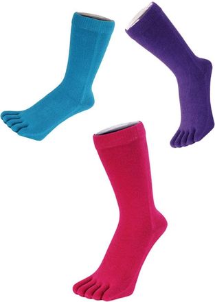 TOETOE Men, Women Everyday Stretchy Mid-Calf Soft Cotton Seamless Plain Toe Socks, Hygienic, Breathable, UK 4-11, Multi-Pack 3 Pairs
