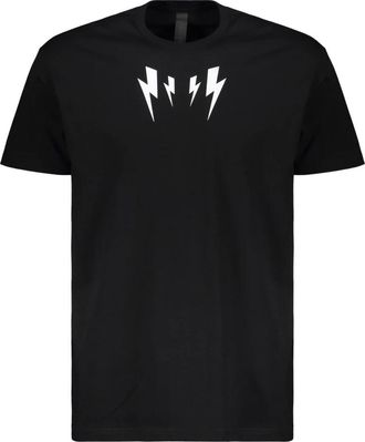 Neil Barrett T-shirt oversize Fair Isle Thunderbolt - - Tops - Uomo - Nero - L