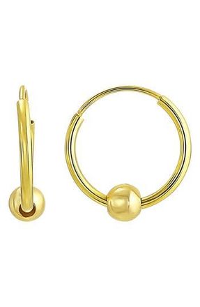 Candela Jewelry 14K Yellow Gold Beaded Endless Hoop Earrings at Nordstrom Rack