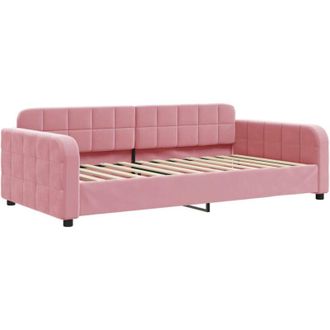 vidaXL Sof&aacute; Cama Sin Colch&oacute;n Terciopelo Rosa 90x200 Cm Vidaxl