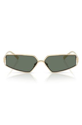 Tiffany & Co. 60mm Irregular Rectangular Sunglasses in Pale Gold Plated/dark Green at Nordstrom