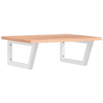 vidaXL Vidaxl - Estante De Lavabo De Pared De Acero Y Madera Maciza De Roble