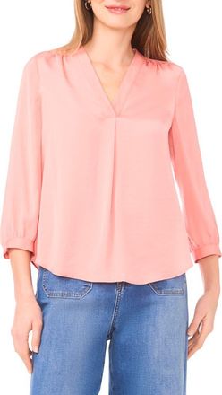 Vince Camuto Rumpled Satin Top in Coral Haze at Nordstrom Rack, Size X-Large