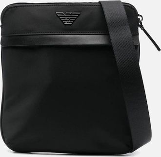 Emporio Armani Mens BRANDED CROSSBODY BAG - Black - Size: OS