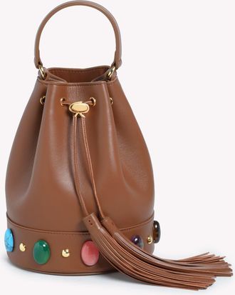 Gianvito Rossi Sienna Shanti Bag in Brown Raffia And Leather at Nordstrom, Size Medium