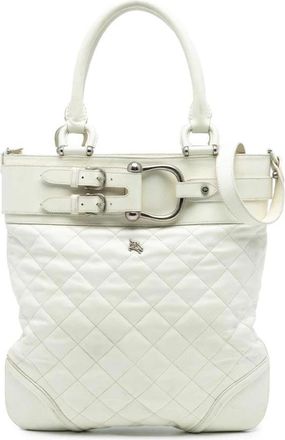 Burberry Pre-owned Vintage Quilted Leather Satchel Bag - Dames - Vintage Shopper - Wit - ONE Size - Leer - Vintage