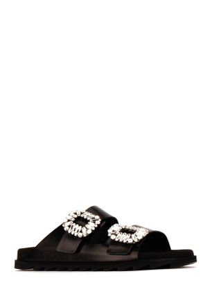 Roger Vivier Womens Slidy Viv Strass Buckle B999 Scarpe Con Tacco High Heel Shoes
