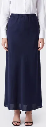 Max Mara Gonna lunga a tubino in cr&ecirc;pe di seta con vita alta elasticizzata