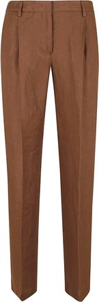 Lardini Tailored Linen Trousers with Straight-Leg Silhouette and Pockets