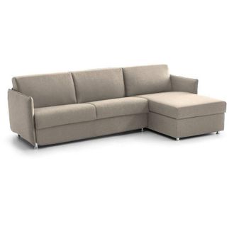 Dmora Dmora - Sof&aacute; Cama Con Pen&iacute;nsula Sumirago, Sof&aacute; Esquinero Convertible Para Sal&oacute;n, Acolchado, Desenfundable, 100% Made In Italy, 260x160 H90 Cm, T&oacute;rtola