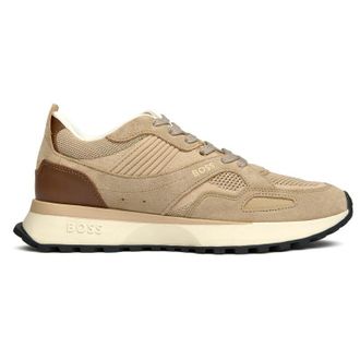 HUGO BOSS Mens Jonah Runn Trainers - Natural Suede - Size UK 11