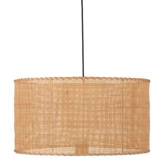 Sulion L&aacute;mpara de techo de rat&aacute;n con cable negro