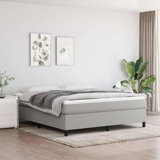 vidaXL Estructura De Cama Con Somier Tela Gris Claro 160x200 Cm Vidaxl