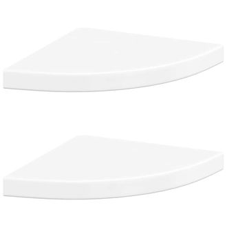 vidaXL Vidaxl - Estante Flotante De Pared 2 Uds Mdf Blanco Brillo 35x35x3,8 Cm