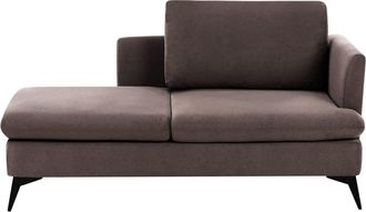 Beliani Chaise longue derecho Tela Marr&oacute;n