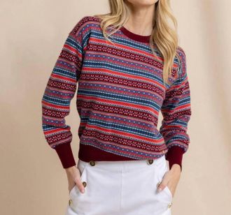Southern Tide Nelle Fairisle Sweater In Muscadine