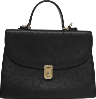 Burberry Black Leather Handbag (Pre-Owned)