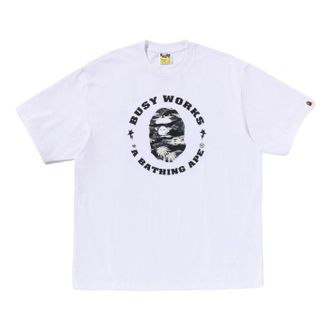 A Bathing Ape Palm Tree Camo Busy Works Sta Relaxed Fit T-Shirt White 1L30-110-319-WHT