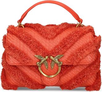 Pinko Borsa a spalla con frange e motivo chevron - Rosso