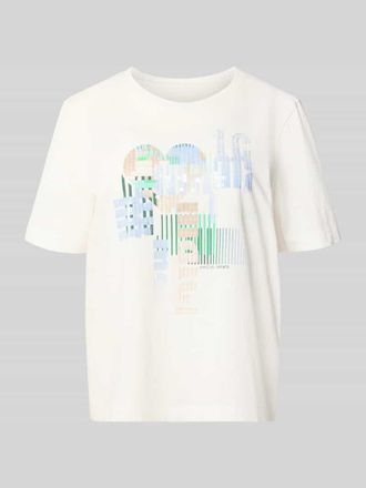 Marc Cain T-Shirt mit Motiv-Print und Pailletten in Offwhite, Gr&ouml;&szlig;e 46