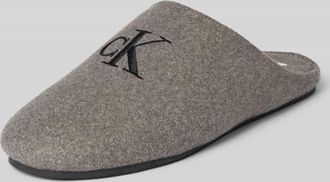 Calvin Klein Hausschuhe mit Label-Stitching Modell MULE in Mittelgrau Melange, Größe 40