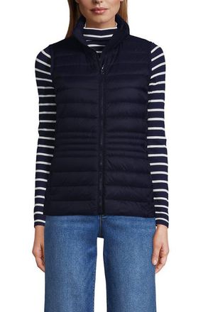Lands End Wanderweight Packable Ultralight Down Vest in Deep Sea Navy at Nordstrom, Size X-Large