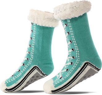 Generic Slipper Socks Ultra-Thick Cute Slipper Home Socks Non-Slip Indoor Winter Warm Home Socks for Women Men, Cozy Soft Thermal House Socks with Grippers (L