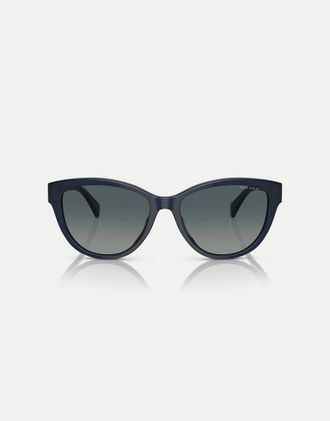 Ralph Lauren Ra5299u - Occhiali da sole ovali blu opale lucido con lenti blu polarizzate