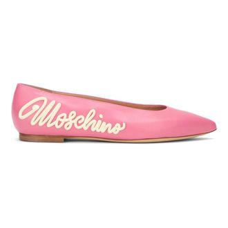 Moschino Ballet Flats with Logo - female - Moschino - Ballerina Shoes - Pink - 3 UK - Shoes
