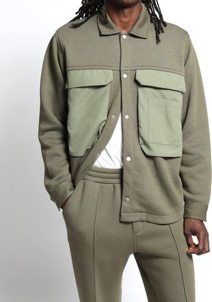 Twenty Montreal Sunnyside Brushed Terry Shacket In Army
