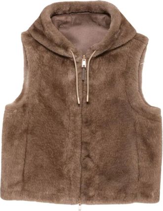 Mabrun Gilet in ecopelliccia - - Jackets - Donna - Marrone - L