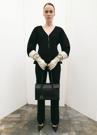 Mango Cardigan oversize collo a V nero - Donna - XS - MANGO