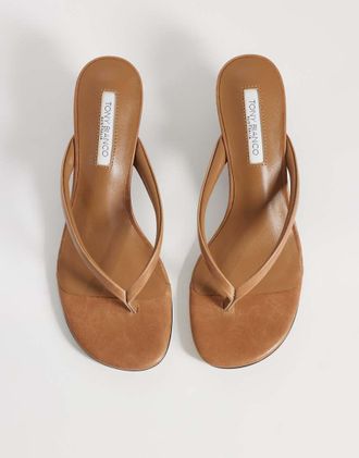 Tony Bianco Edgy - Sandali con zeppa color cuoio vintage-Marrone