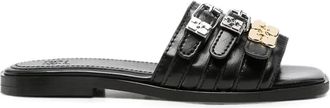 Ganni Sue Triple Flat Mule Crinkle