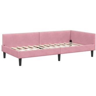 vidaXL Struttura del letto ad angolo con testiera Rosa 90 x 190 cm vidaXL