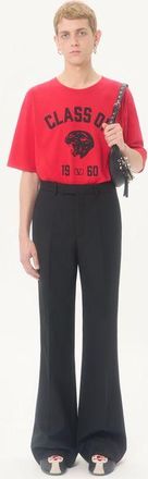 Valentino T-Shirt Valentino In Cotone Con Stampa Panther Uomo ROSSO/NERO XL