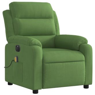 vidaXL Sill&oacute;n Reclinable De Masaje El&eacute;ctrico Terciopelo Verde Claro Vidaxl