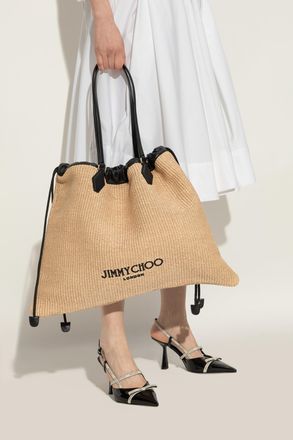 Jimmy Choo London Shopper Drawstring Bag, Womens, Beige