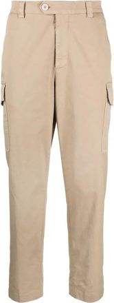 Brunello Cucinelli Mens Beige Cargo Style Cotton Trousers, Size 52