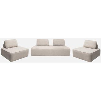Sweeek Sof&aacute; Modular En Tejido Borreguito, 4 Plazas