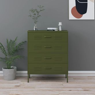 vidaXL Armario De Cajones De Acero Verde Oliva 80x35x101,5 Cm Vidaxl