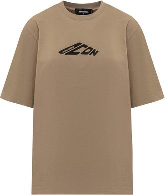 Dsquared2 Beige Logo Crew Neck T-Shirt
