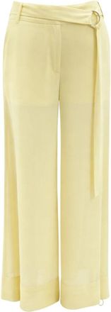 Simona Corsellini Wide Broeken - Dames - Wijde Broeken - Geel - S - Polyester - Broeken
