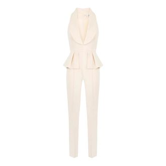 Elisabetta Franchi Dames, Jumpsuits & Playsuits, Beige, Maat: M Satijn