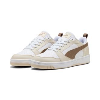 Puma Sneaker PUMA REBOUND V6 LOW, Damen, Gr. 40, puma wei&szlig;, totally taupe, alpine snow, Synthetik, mehrfarbig, Schuhe Sneaker, niedrig geschnitten, mit Sch