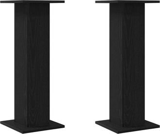 vidaXL Vidaxl - Soporte De Plantas 2 Pcs Roble Negro 30 X 30 X 80 Cm